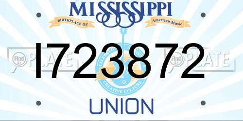 I723872 Mississippi License Plate