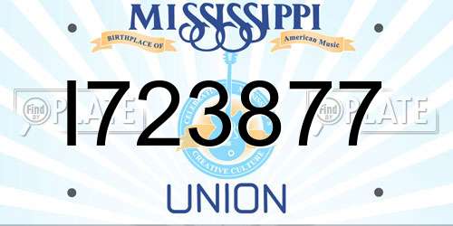 I723877 Mississippi License Plate