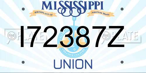 I72387Z Mississippi License Plate