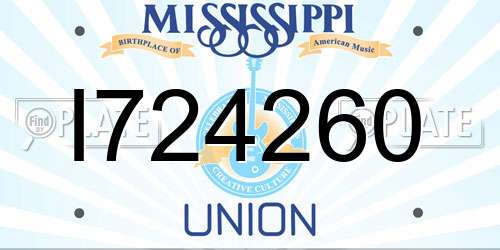 I724260 Mississippi License Plate
