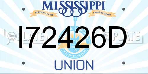 I72426D Mississippi License Plate