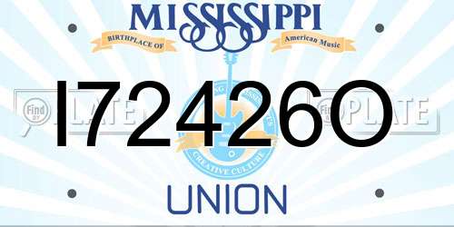 I72426O Mississippi License Plate