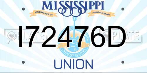 I72476D Mississippi License Plate