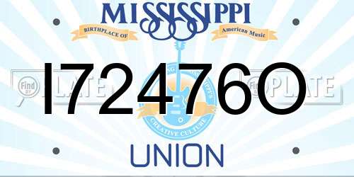 I72476O Mississippi License Plate