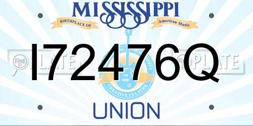I72476Q Mississippi License Plate