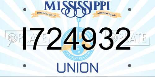 I724932 Mississippi License Plate