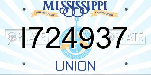 I724937 Mississippi License Plate