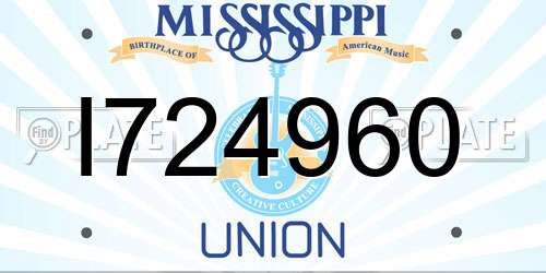 I724960 Mississippi License Plate
