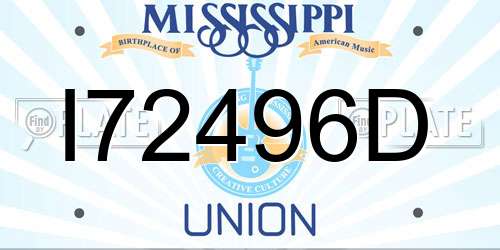 I72496D Mississippi License Plate