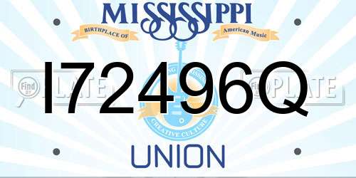 I72496Q Mississippi License Plate