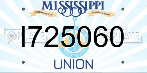 I725060 Mississippi License Plate