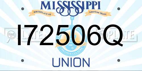 I72506Q Mississippi License Plate