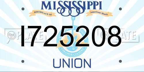I725208 Mississippi License Plate