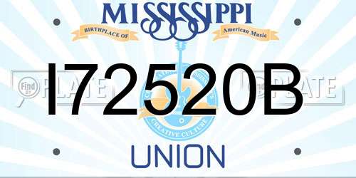 I72520B Mississippi License Plate