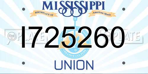 I725260 Mississippi License Plate