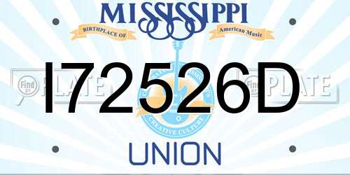 I72526D Mississippi License Plate