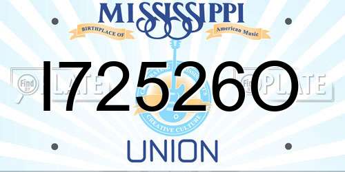 I72526O Mississippi License Plate