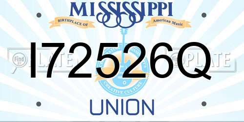 I72526Q Mississippi License Plate