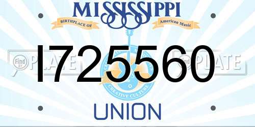 I725560 Mississippi License Plate