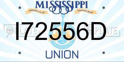 I72556D Mississippi License Plate
