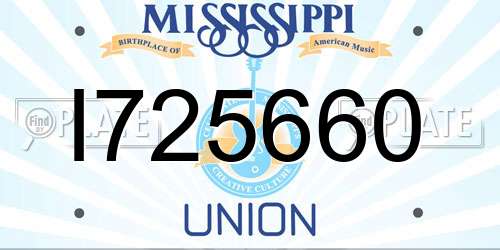 I725660 Mississippi License Plate