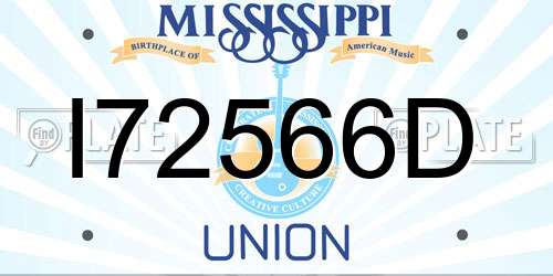 I72566D Mississippi License Plate