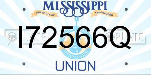 I72566Q Mississippi License Plate