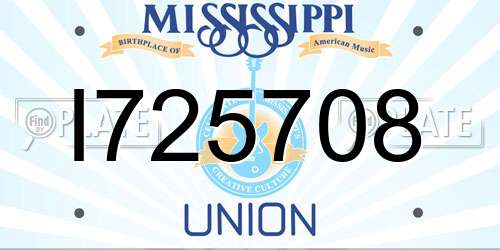 I725708 Mississippi License Plate