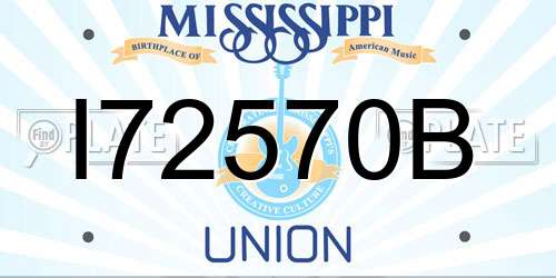 I72570B Mississippi License Plate
