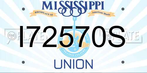 I72570S Mississippi License Plate