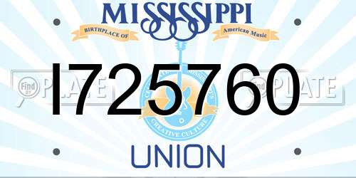 I725760 Mississippi License Plate