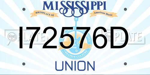 I72576D Mississippi License Plate