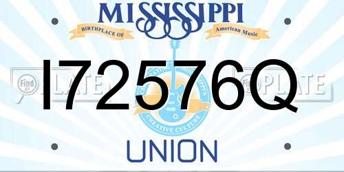 I72576Q Mississippi License Plate