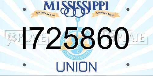 I725860 Mississippi License Plate