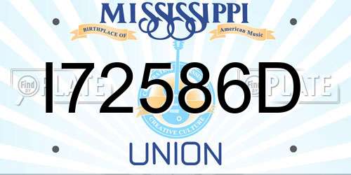 I72586D Mississippi License Plate