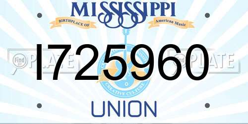 I725960 Mississippi License Plate