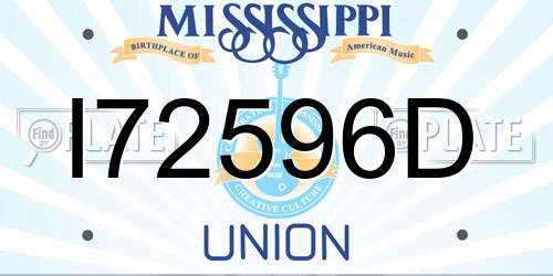 I72596D Mississippi License Plate