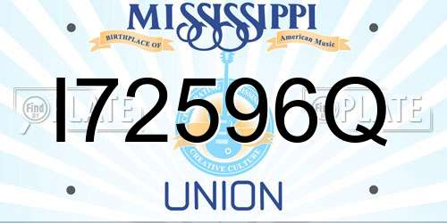 I72596Q Mississippi License Plate