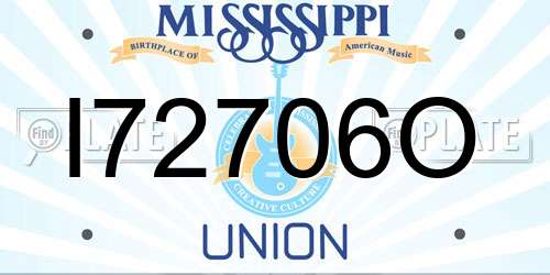 I72706O Mississippi License Plate