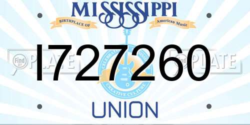 I727260 Mississippi License Plate
