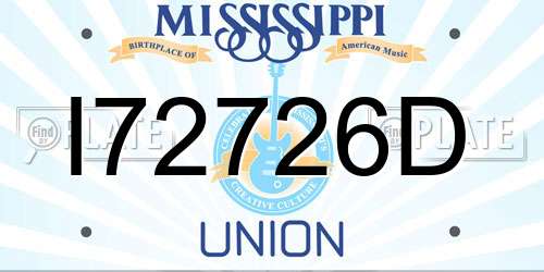 I72726D Mississippi License Plate
