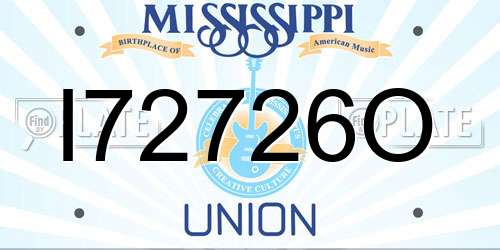 I72726O Mississippi License Plate