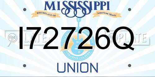 I72726Q Mississippi License Plate