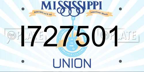 I727501 Mississippi License Plate