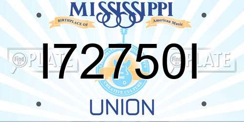 I72750I Mississippi License Plate