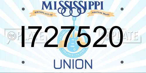 I727520 Mississippi License Plate