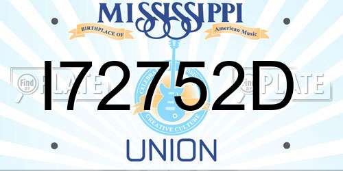 I72752D Mississippi License Plate