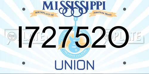 I72752O Mississippi License Plate
