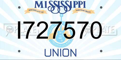 I727570 Mississippi License Plate