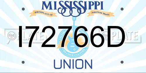 I72766D Mississippi License Plate